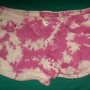 Women's Pink&White Tye Dye shorts by GLO